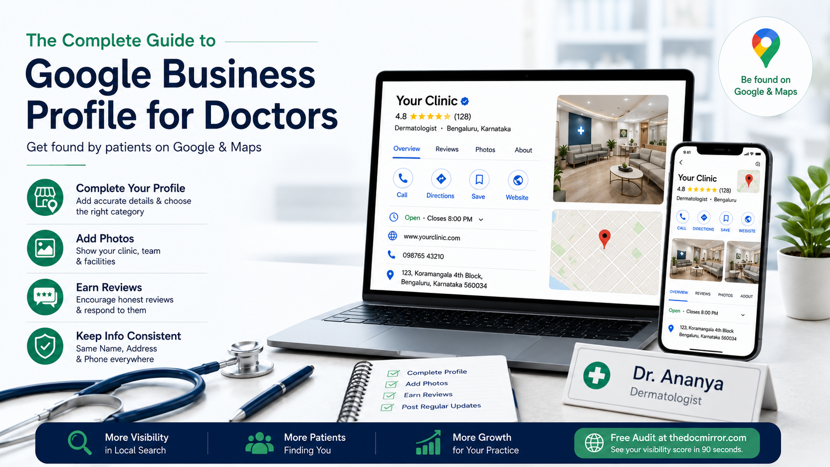 The complete guide to Google Business Profile for doctors — get found by patients on Google and Maps
